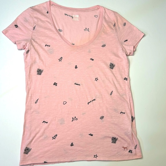 PINK Victoria’s Secret Girl Power Oversized V-Neck Soft Boyfriend Tee T-Shirt S - Picture 4 of 13